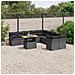Set Divani da Giardino 11 pz con Cuscini in Polyrattan Nero - Foto miniatura 2
