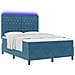 Letto a molle con materasso Blu scuro 140 x 200 cm Velluto - Foto miniatura 3