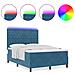 Letto a molle con materasso Blu scuro 140 x 200 cm Velluto - Foto miniatura 4