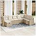 Set Divano da Giardino con cuscino 8 pcs Beige Poly Rattan - Foto miniatura 2