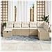 Set Divano da Giardino con cuscino 8 pcs Beige Poly Rattan - Foto miniatura 3