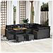 Set Divano da Giardino con cuscino 13 pcs Nero Poly Rattan - Foto miniatura 2