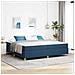 Letto a molle Blu e blu scuro e bianco 200 x 200 cm Tessuto - Foto miniatura 2