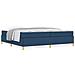 Letto a molle Blu e blu scuro e bianco 200 x 200 cm Tessuto - Foto miniatura 4