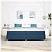 Letto a molle Blu e blu scuro e bianco 200 x 200 cm Tessuto - Foto miniatura 5