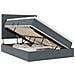 Letto con contenitore e LED Grigio scuro 140 x 190 cm Velluto - Foto miniatura 1