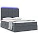 Letto con contenitore e LED Grigio scuro 140 x 190 cm Velluto - Foto miniatura 3