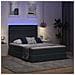 Letto con contenitore e LED Grigio scuro 140 x 190 cm Velluto - Foto miniatura 5