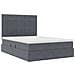 Letto con contenitore e LED Grigio scuro 140 x 190 cm Velluto - Foto miniatura 6