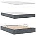 Letto con contenitore e LED Grigio scuro 140 x 190 cm Velluto - Foto miniatura 9