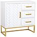 Credenza Con 1 Anta E 3 Cassetti In Legno E Metallo 80x34x80h Cm - Foto miniatura 1