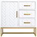 Credenza Con 1 Anta E 3 Cassetti In Legno E Metallo 80x34x80h Cm - Foto miniatura 2