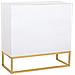 Credenza Con 1 Anta E 3 Cassetti In Legno E Metallo 80x34x80h Cm - Foto miniatura 4