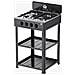 Cucina Portatile Fornello Campeggio a Gas 4 fuochi 60cm Nero CUCINOTTO-B - Foto miniatura 1