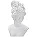 Scultura Statua Woman Con Piedistallo In Resina Bianca - Foto miniatura 3