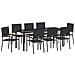 Set da Pranzo per Giardino con cuscino 9 pcs Nero polyrattan - Foto miniatura 1