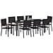 Set da Pranzo per Giardino con cuscino 9 pcs Nero polyrattan - Foto miniatura 3