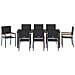 Set da Pranzo per Giardino con cuscino 9 pcs Nero polyrattan - Foto miniatura 7