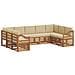 Set divani 9 pcs Naturale e Beige Legno di Acacia Massello - Foto miniatura 1