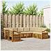 Set divani 9 pcs Naturale e Beige Legno di Acacia Massello - Foto miniatura 2