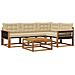 Set di divani da esterno con cuscino 5 pcs Naturale e Beige - Foto miniatura 1