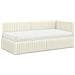 Struttura Letto Angolare con Materasso 2 pcs Crema Velluto - Foto miniatura 4