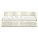 Struttura Letto Angolare con Materasso 2 pcs Crema Velluto - Foto miniatura 5
