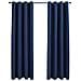 Tende Oscuranti Con Anelli In Metallo 2 Pz Blu 140x245 Cm - Foto miniatura 2