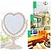 Makeup Mirror 2 Side Comestic Rotat Basamento Della Tabella Di Figura Di Plastica Dresser Cuore Specchi Cosmetici Tool-beige - Foto miniatura 3
