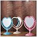Makeup Mirror 2 Side Comestic Rotat Basamento Della Tabella Di Figura Di Plastica Dresser Cuore Specchi Cosmetici Tool-beige - Foto miniatura 4