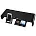 Supporto Per Monitor Nero Regolabile, Cassetto Scorrevole, Spazio Di Archiviazione, Robusto Per Carichi Fino A 20 - Foto miniatura 1