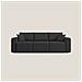 Morfeo Divano Con 3 Sedute Estraibili In Tessuto T02 Nero - Foto miniatura 1