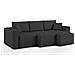 Morfeo Divano Con 3 Sedute Estraibili In Tessuto T02 Nero - Foto miniatura 5