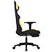 Sedia da Gaming Massaggio e Poggiapiedi Tessuto Nero e Giallo - Foto miniatura 9