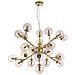 Lampadario Contemporaneo Dallas Metallo Oro 24 Luci Diffusori Ambra - Foto miniatura 1