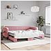 Divano Letto Con Letto Estraibile Rosa 80x200 Cm In Velluto - Foto miniatura 1