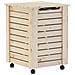Cesta Biancheria Con Ruote Rana 45x45x64 Cm Legno Massello Pino - Foto miniatura 2
