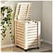 Cesta Biancheria Con Ruote Rana 45x45x64 Cm Legno Massello Pino - Foto miniatura 1
