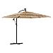 Ombrellone Giardino Led E Palo In Acciaio Marrone 246x246x230cm - Foto miniatura 2