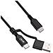 Cavo 2-in-1 USB-C + adattatore USB-A, USB 2.0, 100W, TPE, nero, 1m - Foto miniatura 1