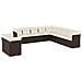 Set Divani Da Giardino 11 Pz Con Cuscini Polyrattan Marrone - Foto miniatura 2