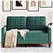 Divano A 2 Posti Verde Scuro 120 Cm In Velluto - Foto miniatura 1