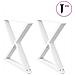 Gambe Per Tavolo Da Pranzo 2 Pz Bianco 90x(72-73,3) Cm Acciaio - Foto miniatura 1