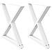 Gambe Per Tavolo Da Pranzo 2 Pz Bianco 90x(72-73,3) Cm Acciaio - Foto miniatura 2