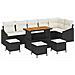 Set di Divani da Giardino da 10 Pezzi con Cuscini Rattan Nero Acacia, Divano da Giardino a 2 Posti con Spazio di Archiviazione e Cuscini Rattan Nero, Set da Pranzo da Giardino da 4 Pezzi con Cuscini Rattan Nero Acacia - Foto miniatura 1