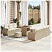 Set di Divano da Giardino da 10 pezzi con Cuscini Beige in Polyrattan,  Set da Pranzo da Giardino da 3 pezzi con Cuscini Beige in Polyrattan - Foto miniatura 2