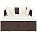 Lettino con Cuscini Marrone 182x118x63 cm in Polyrattan - Foto miniatura 3