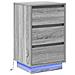 Mobile Notte con LED Grigio Sonoma 39x34.5x65 cm Legno ingegnerizzato - Foto miniatura 1