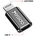 Adattatore Usb-c A Lightning Per Iphone Ipad Trasferimento E Ricarica Rapida, Nero / Argento - Foto miniatura 4