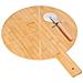 Vassoio Per Pizza In Bambù Con Tagliere Pizza Bois Inox Taglio Preciso, Marrone Chiaro - Foto miniatura 1